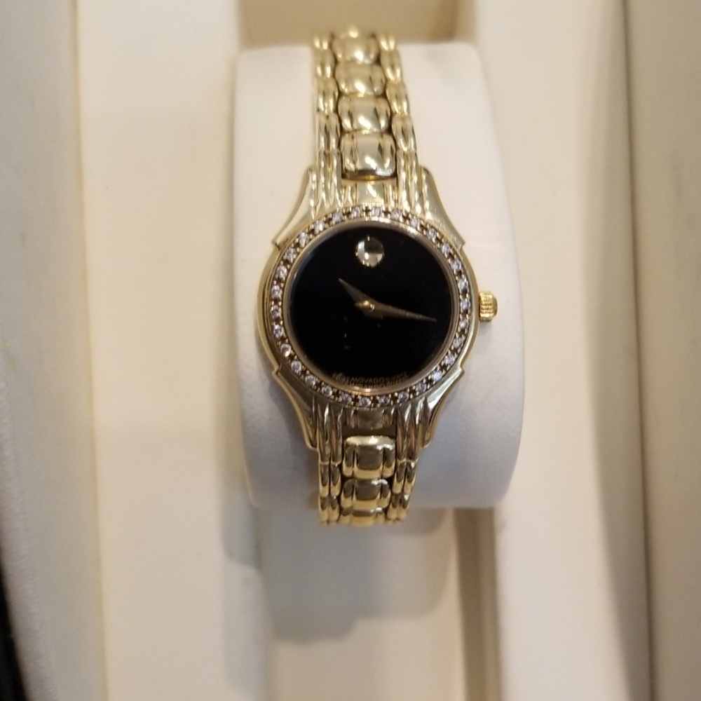 14-karat gold and diamond Movado ladies watch